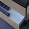 Console Sink Vanity With Matte Black Ceramic Sink and Grey Oak Drawer